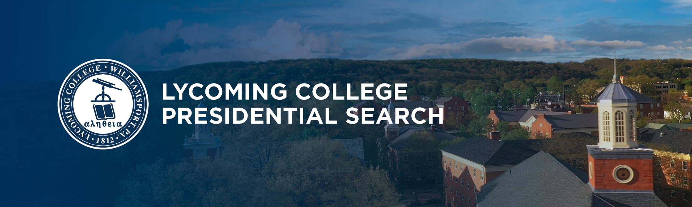 Lycoming College Presidential Search Banner