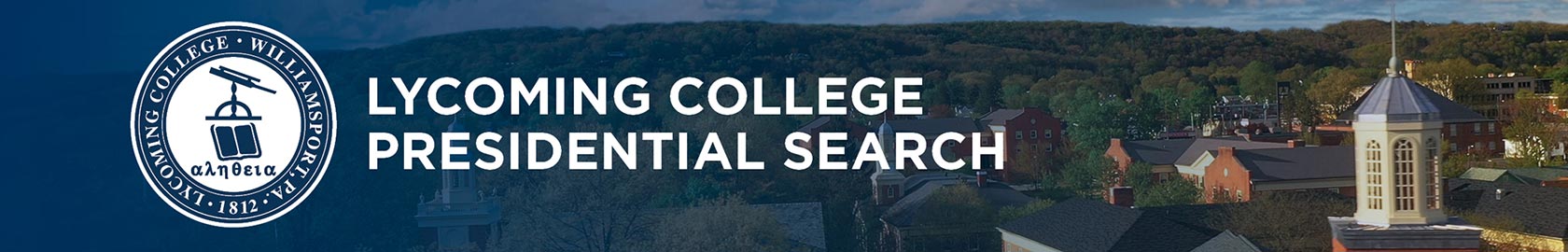 Aerial view of campus with Williamsport, the Susquehanna River and Bald Eagle Mountain as a backdrop